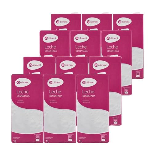 Leche desnatada Coaliment 1 litro pack 12 bricks