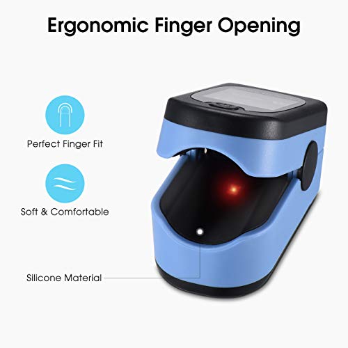 Pulse Oximeter Fingertip, ATMOKO SpO2 Blood Oxygen Saturation Monitor Heart Rate Monitor with Large LED Display Finger Pulse Meter, Included Batteries and Lanyard for Home, Exercise and Travel Use - Thumbnail 5