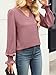 ANRABESS Women's Business Casual Tops V Neck Puff Long Sleeve Shirts Dressy Office Work Blouse 2025 Fall Outfits Clothes Dusty Rose Medium