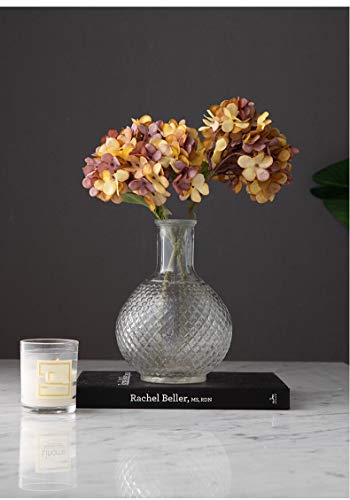 Kimura's Cabin Fake Flowers Vintage Artificial Silk Hydrangea Flowers Bouquets Faux Hydrangea Stems 5Pcs For Home Wedding Party Table Core Decoration (Autumn Yellow, Pack Of 5) #TOP4