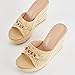 Womens Espadrille Wedge Sandals Chain Wedge Heel Platform Backless Slip On Slides Fashion Open Toe Casual Shoes