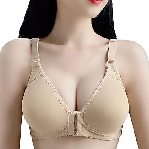 Dress Cici Front Hook Bra for Elderly Women, Wireless Front Closure Bra