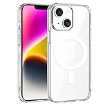 Exsight Magnetic Case for iPhone 14 Plus 6.7”, Clear Phone Cases Compatible with MagSafe, Military Grade Airbag Drop Protection, Anti-Yellowing, Anti-Scratch, Shockproof Cell Phone Cover, Transparent