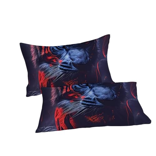 Housse de couette Lion de feu 200x200 microfibre imprimé 3D - 7