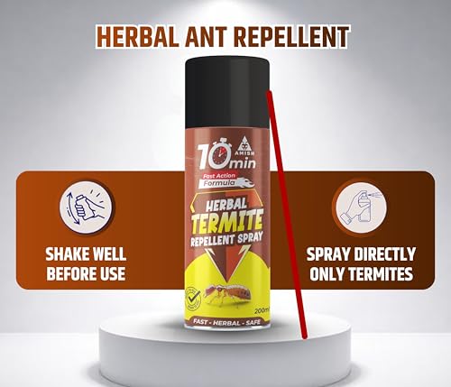 Image of Amish Aerosol Termite Spray 200ml Pack Of 1 Ready To Use Termite Control Wood Protection Spray For Home, Kitchen & Office Eco-friendly Termite 10 Minutes Formula
