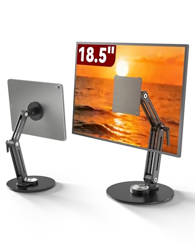 Image of Jakeko Magnetic Portable Monitor Stand 15.6 inch - up to 16 inch 18.5 inch 22 inch Tablet Holder for iPad VESA Mount 75mm for Desk Adjustable Foldable 360 Swivel