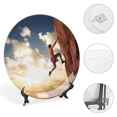Plato decorativo de cerámica Rock Climbing Sports 10 pulgadas miniatura 4