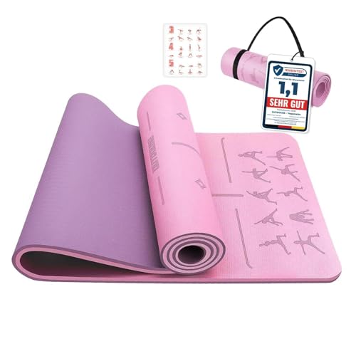 OUTDOUSE Tappetino Yoga,Tappetino Palestra TPE,Yoga Antiscivolo,Pilates,per Palestra,Pilates,Fitness,Sport,Yoga Mat con Tracolla Stoccaggio,183x62cm