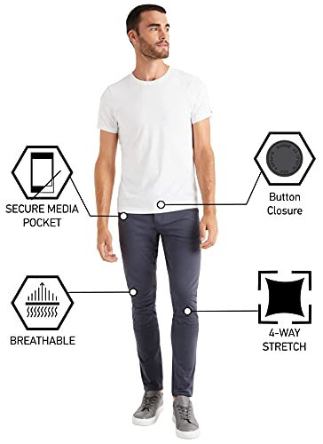 Rhone Men's Commuter Five Pocket Slim Fit Pant, Premium Comfort, Breathable 4-Way Stretch Fabric (Iron, 30W X 33L) #TOP1