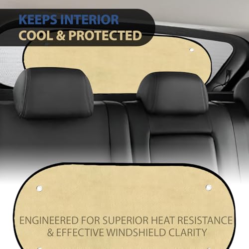 Image of ALLEXTREME Universal Car Curtains Sun Shade Cover Interior Accessories for UV Rays Protection 4 Side & 1 Rear Windows Baby Sunshade Compatible with SUVs and All Cars (Pack of 5, Beige)