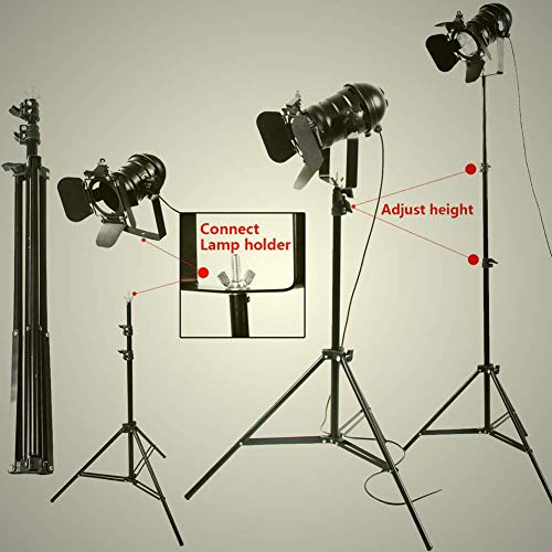 Xihome Vintage Industrial Black Retro Tripod Adjustable Floor Lamp Parking Light, 5 Meter Cable With Foot Switch Parking Light Tripod Gooseneck For Living Room Bedroom Office Bar Lighting (Pack Of 2) #TOP7