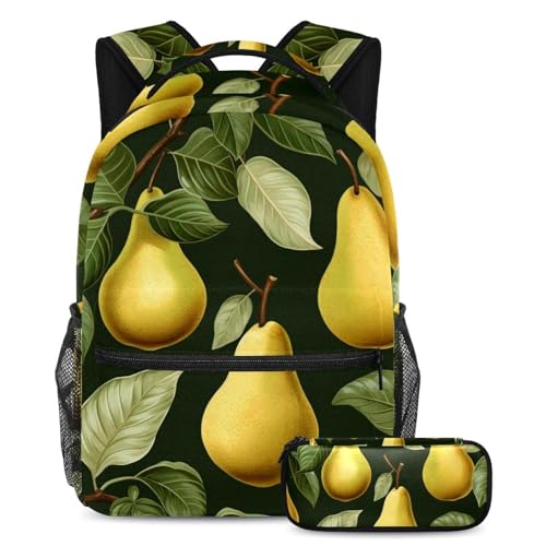 Sac à dos Thanksgiving poire multicolore avec trousse ensemble scolaire de voyage ado