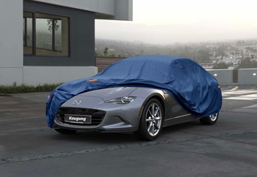 Image of Kaugung Custom Fit Car Cover for Mazda MX-5 Miata (NA, NB, NC, ND & RF), Heavy Duty Waterproof All Weather Outdoor Protection, Breathable 2-Door Convertible Roadster Cover