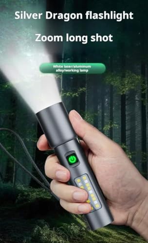 Image of COBA (Rechargeable LED Metal Torch) Zoomable with 5 Modes Flashlight, Super Bright 80W LED Light
