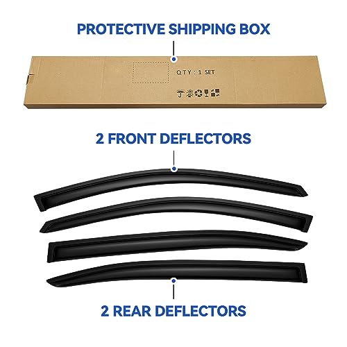 Image of Window Visors Rain Guards Shield for 2008-2017 Honda Accord, Out-Channel Window Vent Wind Deflectors Visors Shades for 08-17 Accord 4Door Sedan