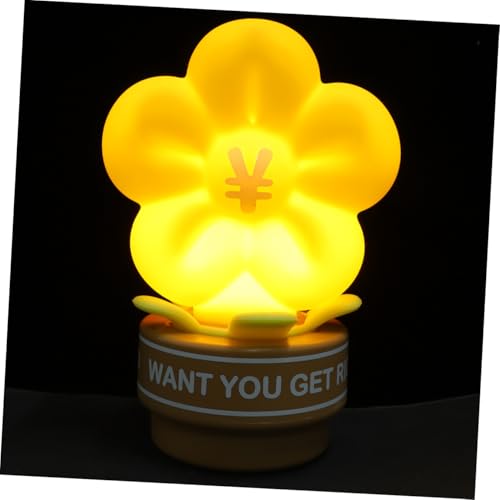 Lámpara de noche LED recargable USB de silicona con diseño de flor miniatura 1