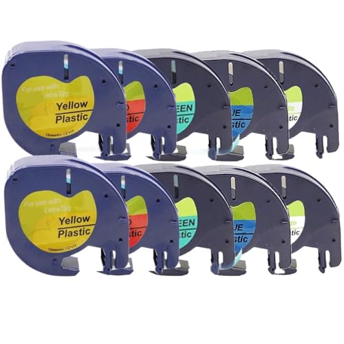 10pk�}���`�J���[�݊����x���e�[�v�v���X�`�b�N91201 91200 91331 91221���{��Works LT100H 100T���x���v�����^�[(Mixed color 10PK)