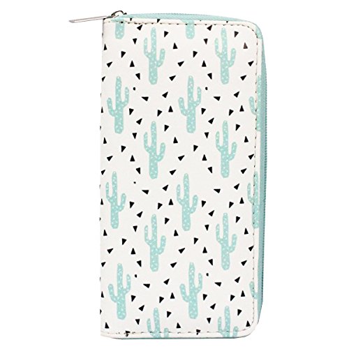 Timlee Cute Cactus Wallets For Girls Women Zipper Wallet Long Unicorn Wallets Long Purse Girls Christmas Gift(Cactus A)