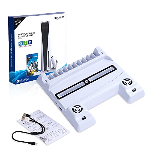 OUTLETISSIMO® Dobe Base verticale multi-PS5 Recharge contrôleur LED ventilateur Playstation 5 Cover
