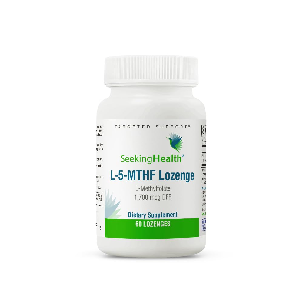 Seeking Health L-5-MTHF - Supplement for MTHFR & Methylation Support - L-5-MTHF Aids Brain Health - Formula with Folate - 1700 mcg, 60 Lozenges