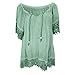 Produktbild Zegeey Damen T-Shirt GroßE GrößEn Kurzarm Rundhals Einfarbig RüSchen Sommer Oberteil Blusen Shirts Tops LäSsige Lose(A2-Grün,42 DE/XL CN)