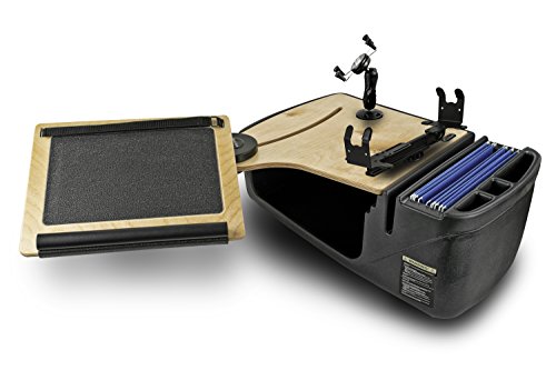 AutoExec AUE10024 Reach Front Seat Car Desk Birch Finsh with with Built-in 200 Watt Power Inverter, Phone Mount and Printer Stand