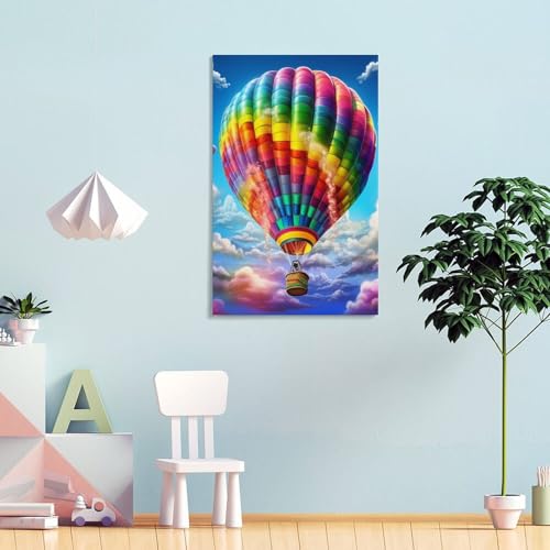 Montgolfière murale toile deco chambre bébé tableau 40x60 - 4