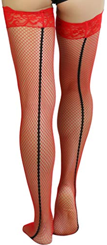 Image of ToBeInStyle Women's Timeless Backseam Fishnet Stocking