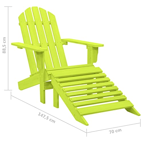 Bigbarley Outdoor Chair,Lounge Chair,Comfortable Armchair,For Patio Lawn Garden Backyard Deck,Patio Adirondack Chair With Ottoman Solid Fir Wood Green #TOP7