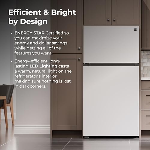 Kenmore 33 in. 20.4 cu. ft Capacity Refrigerator/Freezer with Full-Width Adjustable Glass Shelving, Humidity Control Crispers, Ice Maker, ENERGY STAR Certified, White - Image 7