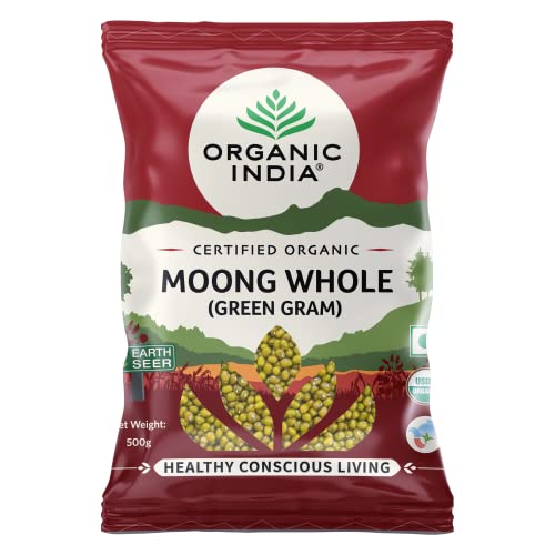 Image of ORGANIC INDIA Rich in Proteins & Dietary Fiber, Delicious in Taste Moong Whole (Green Gram) 500gm