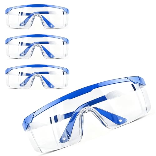 LYSEYOO Gafas de seguridad transparentes antivaho, certificadas industriales, ligeras (paquete de 4)