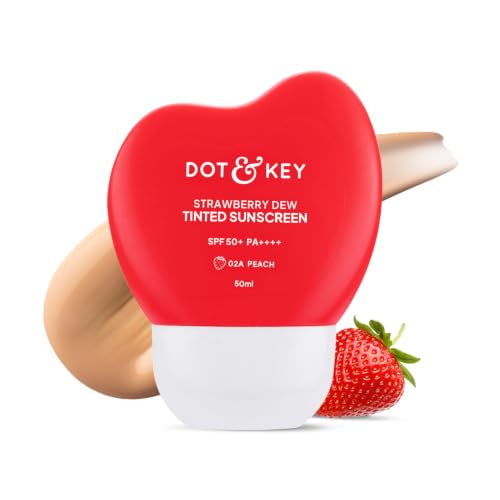 Image of Dot & Key Strawberry Dew Tinted Sunscreen In-Vivo Tested SPF 50+ PA++++ With New-Age UV Filters - 02A Peach