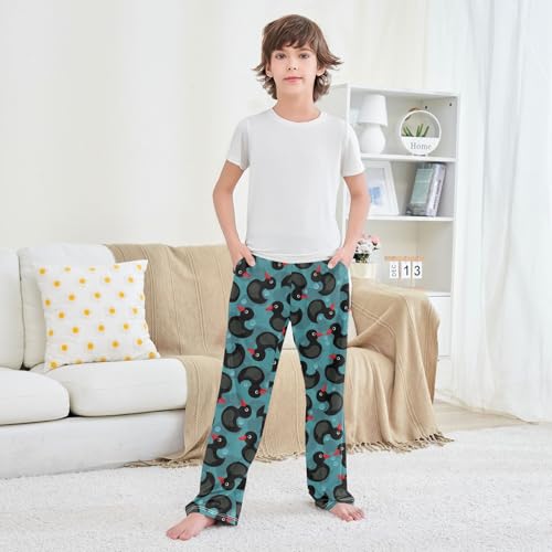 Boys' Pants Cute Yellow Rubber Duck Long Bottoms Jogger Pants Elastic Waist Trousers with Pockets S-XL3