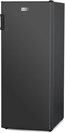 BLACK+DECKER 10 Cu. Ft. Upright Freezer, Stand Up Freezer with Mechanical Temperature Control, Freezer Upright with 3 Shelves and 4 Door Bins, Manual Defrost, R600a Refrigerant, BUF1000LB, Black