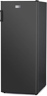 BLACK+DECKER 10 Cu. Ft. Upright Freezer, Stand Up Freezer with Mechanical Temperature Control, Freezer Upright with 3 Shelves and 4 Door Bins, Manual Defrost, R600a Refrigerant, BUF1000LB, Black