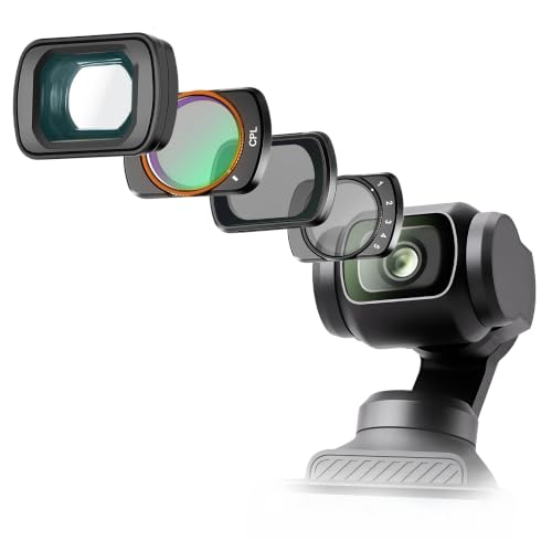 Filtre; Djı Osmo Pocket 3/4 ile Uyumlu 4'lü Sinematik Seti, Cpl, ND2-32 Değişken ND, Black Mist 1/4, Geniş Açı Lens, Vlogger ve Manyetik Kamera Aksesuarı, Lens Set