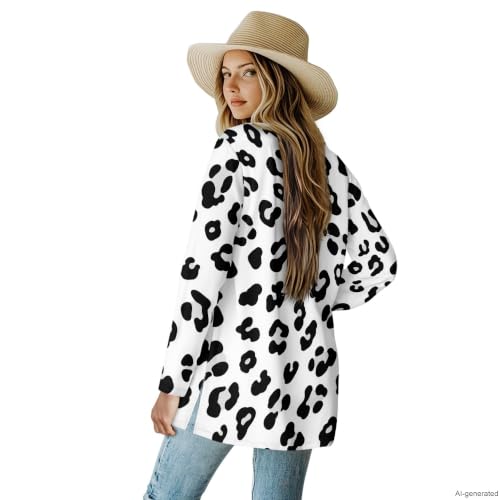 Image of Cardigan Sweaters for Women Long Sleeve Cardigan Soft Drape Open Front Fall Dusters V-Neck Jackets Dressy Loose Coat