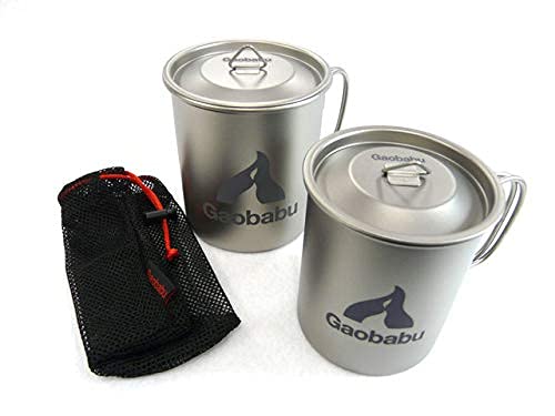 Gaobabuチタンマグカップ 300ml＆400mlのセット