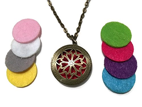 Essential Oils Diffuser Necklace Pendant with 24