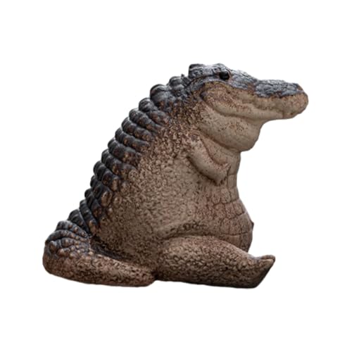 PUXING Mini Resin Crocodile Alligator Baby Statue Ornament Garden Animals Crocodile Figurine Fat Tea Pet Alligator Baby Statue for Indoor Outdoor Home(Size:2.28 x 1.65in)