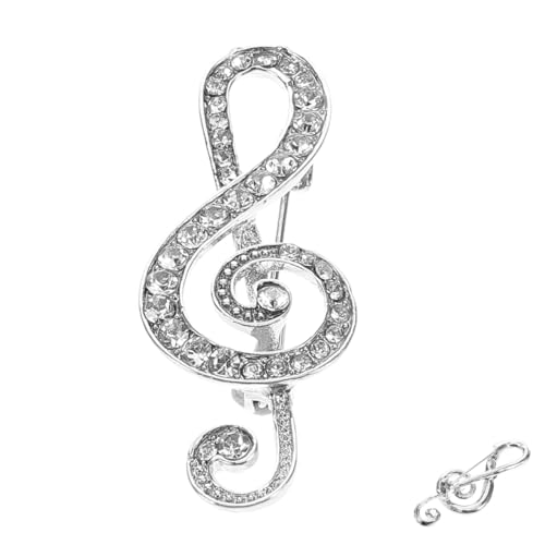 NOLITOY Crystal Music Note Brooch Rhinestone Music Note Lapel Pin for Men and Women Musical Theme Fashion Brooch for Suits Shirts Weddings Performances