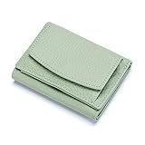 Größe:10*7*3CM 1Pcs Mini Geldbeutel Damen klein Echtleder Geldbeutel Damen Mini Portemonnaie mit RFID Damen Geldbörse Echtleder Kleine Leichte Brieftasche Schutz Kurzer Frauen kleine Geldbörse mit Münzfach