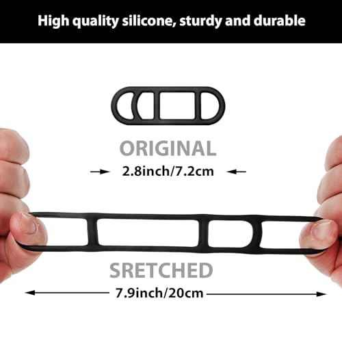 Image of 12 Pieces Bicycle Light Silicone Straps Cycling Bicycle Rubber Straps Light Silicone Mount Band for Bicycle Light Sets, Black