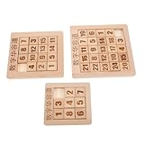 BCOATH 3個セット デジタル華栄路 数字スライドパズル の数のスライドのおもちゃ 木