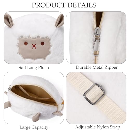 Women Plush Cloud Crossbody Purse, Kawaii Soft Shoulder Bag,Cute Cartoon Fluffy Crossbody Bag for Girls3