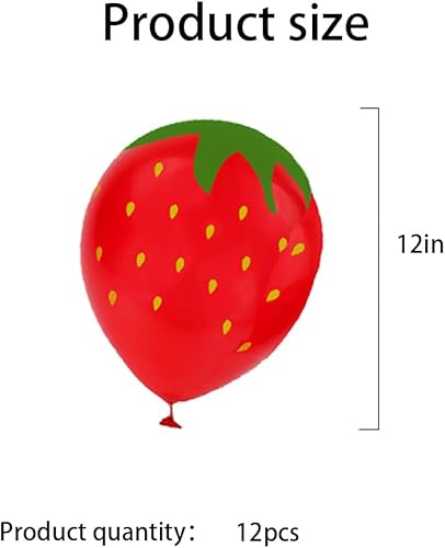 Miniatura 2 de HADCKJA 12 globos de fruta de fresa, globos temáticos de frutas, globos de látex de fresa, decoración temática de frutas, globos de frutas,