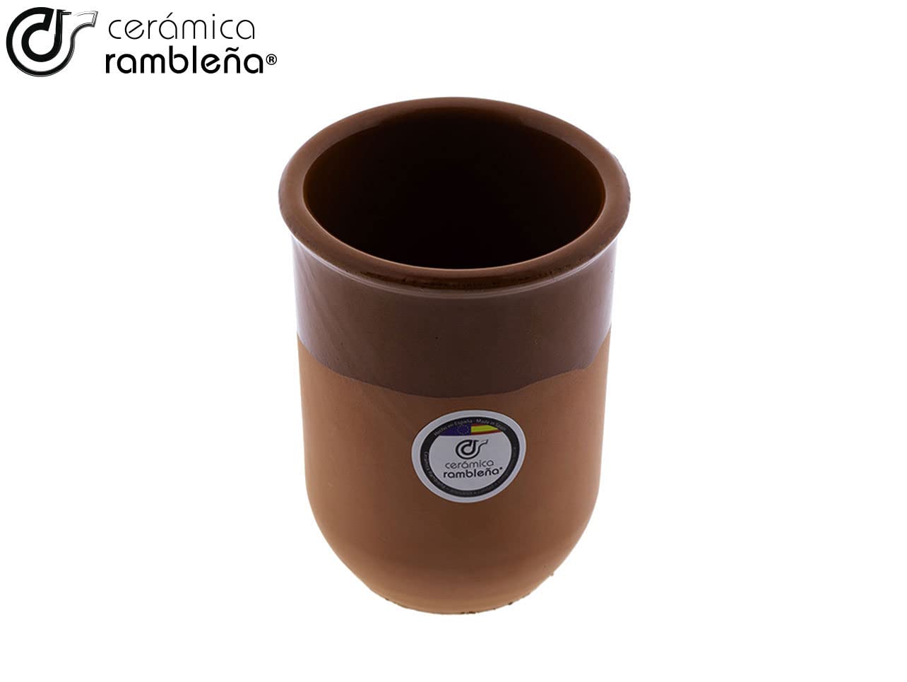 CERÁMICA RAMBLEÑA | 4x Bicchieri da Birra in Terracotta | Bicchieri di Vino Rustici | Tazza d'acqua Ceramica Argilla Rossa - Modello 03 | Fatto in Spagna | 330 ml
