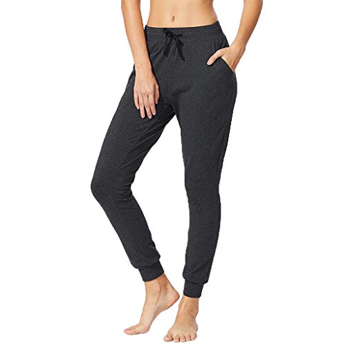 TOTOD Women Active Yoga Sweatpants Workout Joggers Pants Soild Color Cotton Lounge Sweat