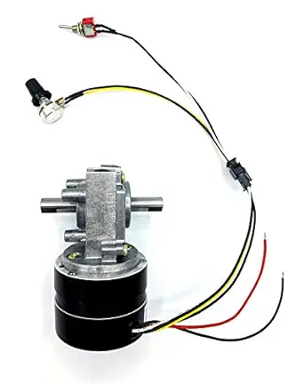 Makermotor PN00220 - Reversible 24v Brushless DC (BLDC) Dual Shaft Gear Motor Adjustable Variable Speed 25 RPM Maximum
